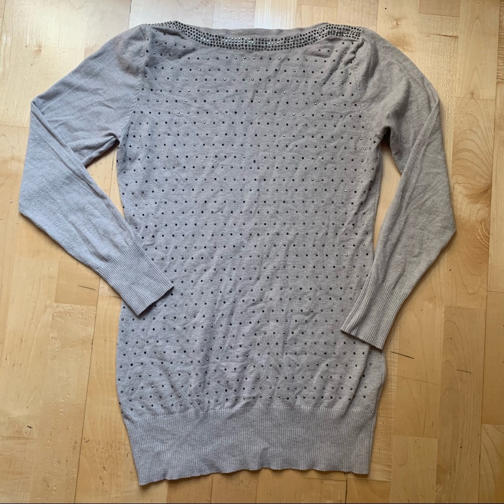 Vila Milano Wool Blend Rhinestone Accent Sweater